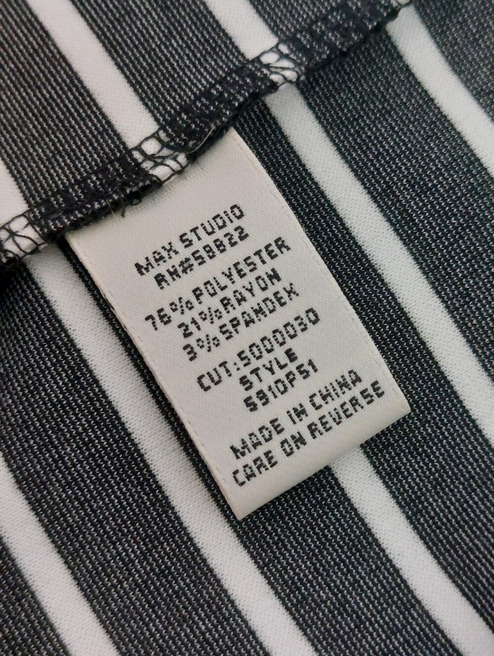 Max Studio Black White Colorblock Striped Dress Size Medium - Picture 8 of 9